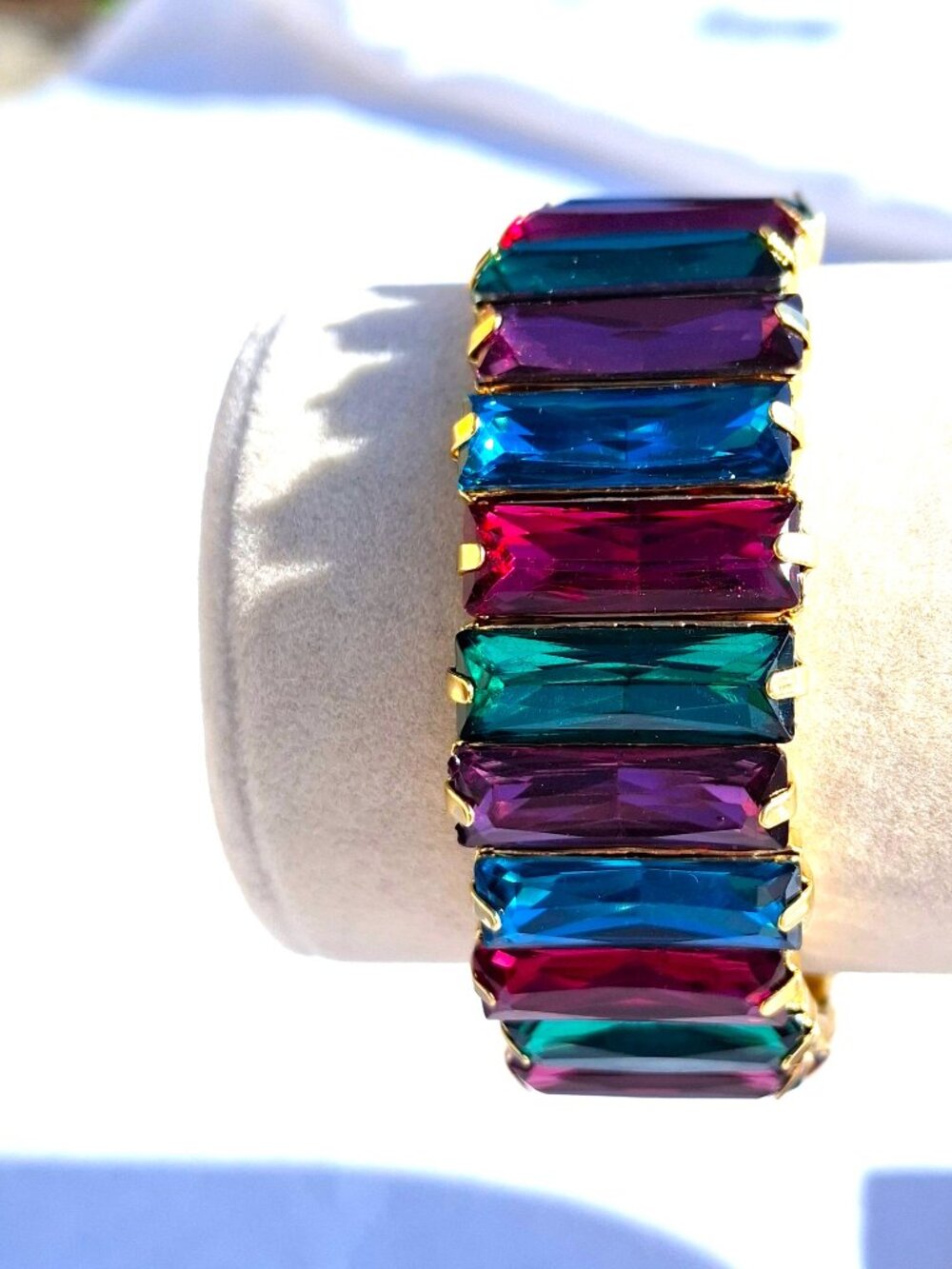 Jewel-tone Stretchy Bracelet Green Purple Blue Pink NWT